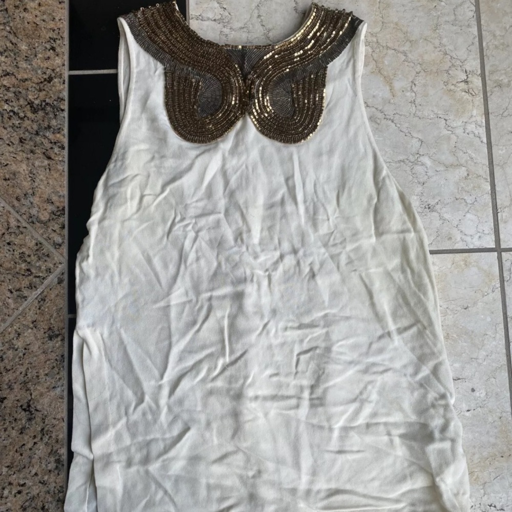 Phillip Lim 3.1 100% Silk Nude Embroidered Blouse